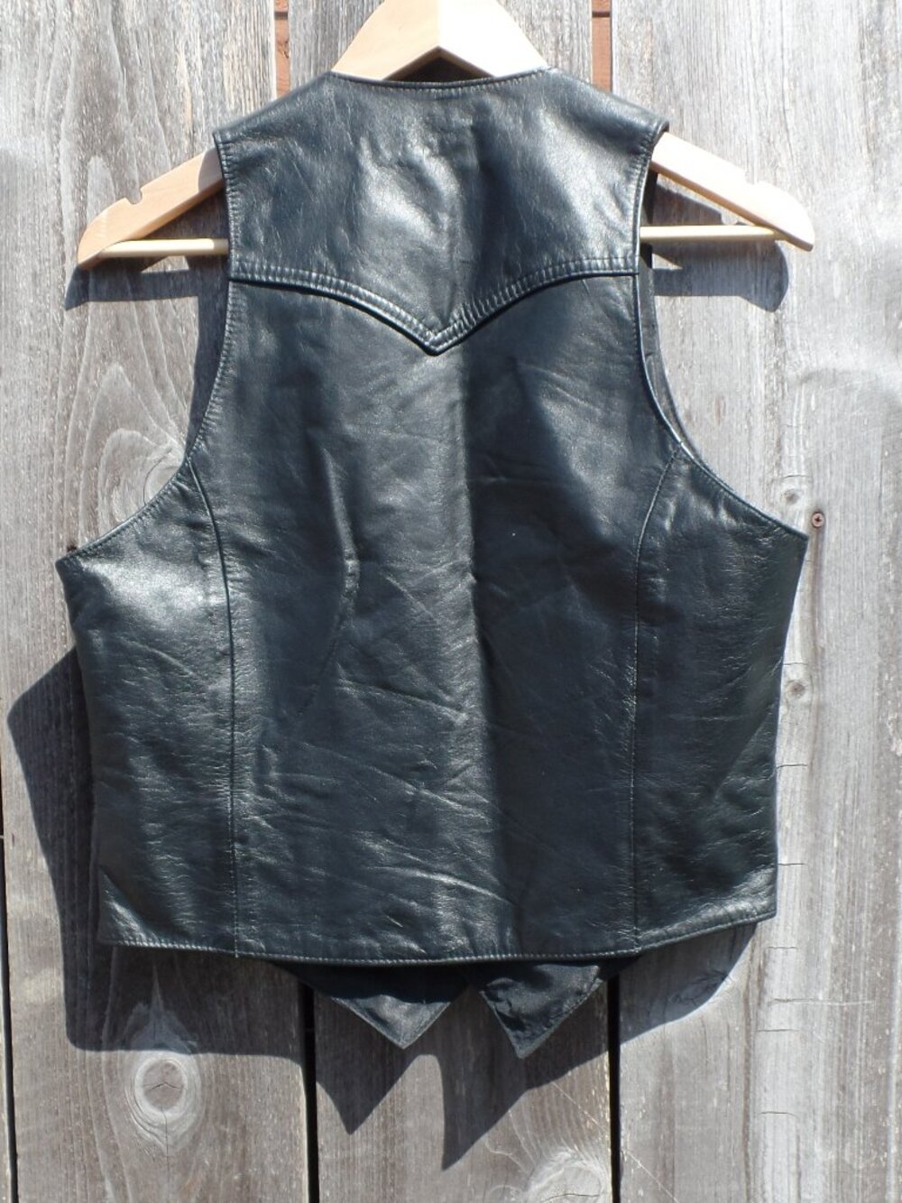 PIONEER Wear Women's VEST Vintage Black Leather USA SIZE 38 MEDIUM - Picture 2 of 10
